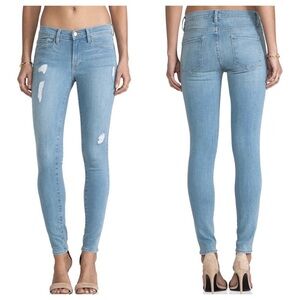 Frame Le Skinny de Jeanne Distressed Jeans in Echo Park - size 27